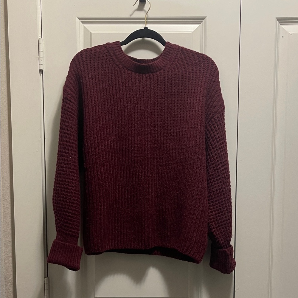 For The Republic Deep Red Knit Top